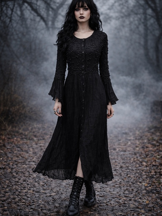 Jakelin Dresses & Skirts - 80's Jakelin Maxi Dress S FLAWS Witchy Whimsygoth Goth Fairy Grunge Thrashed